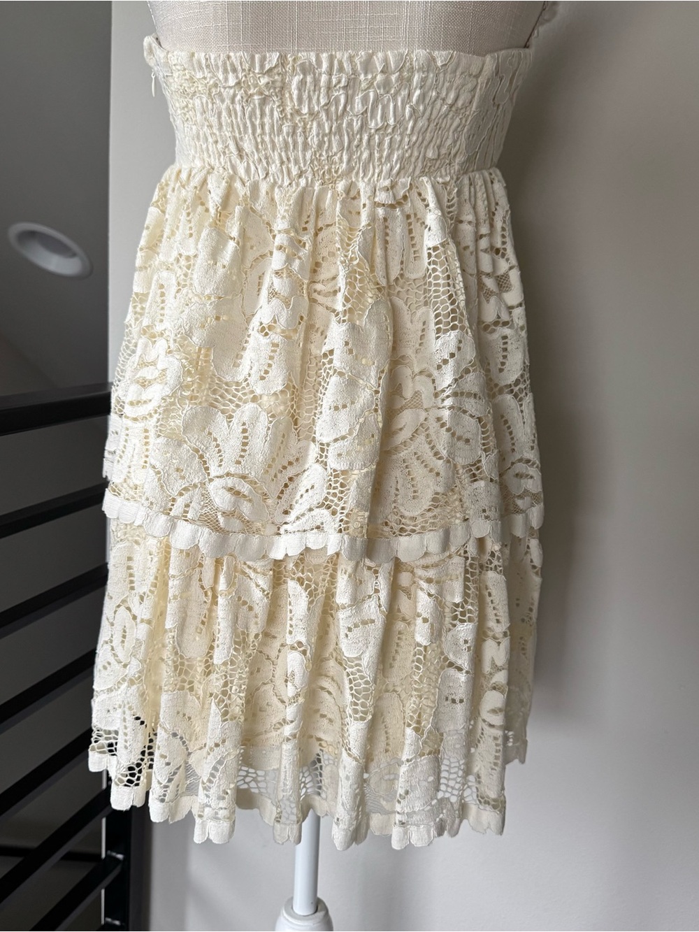 Maeve Anthropologie Lace Mini Dress white Ivory Coquette Romantic NWT Medium - Picture 12 of 17